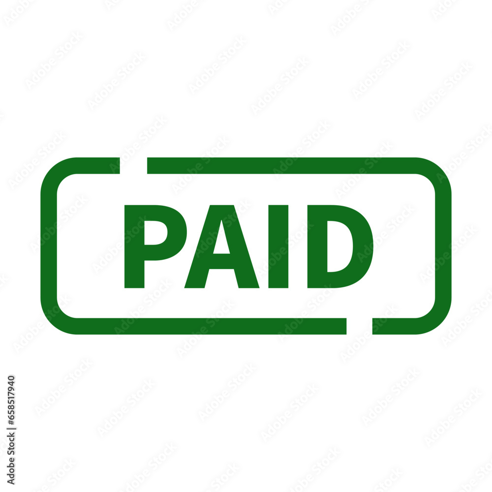 Paid Stamp In Green Line Rectangle Shape For Label Confirmation
Paid Stamp In Green Line Rectangle Shape For Label Confirmation