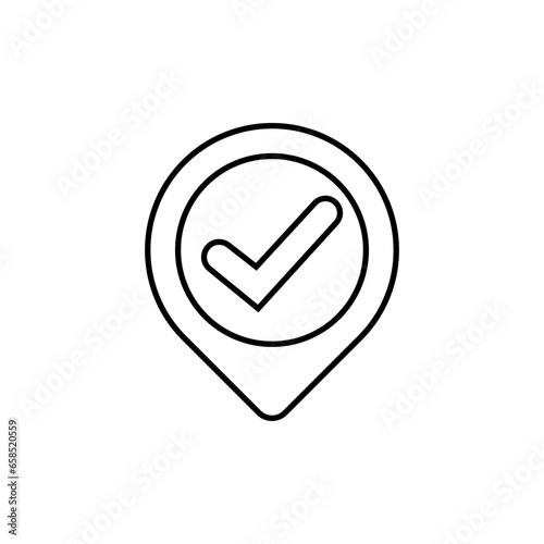pin location with check mark icon 