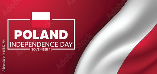 Poland waving flag for independence day vector poster