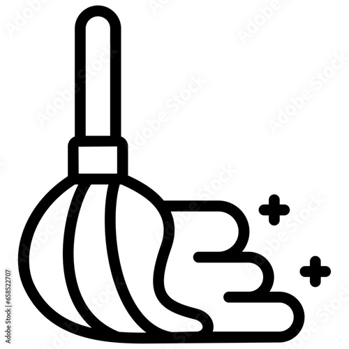 mop icon illustration design with outline