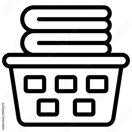 laudry basket icon illustration design with outline