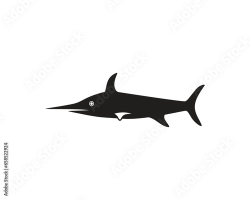 Fish logo/icon design black and white resiz and colorable 