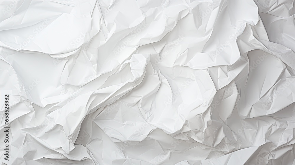 Fototapeta premium An Artistic Journey Through White Crumpled Paper Texture