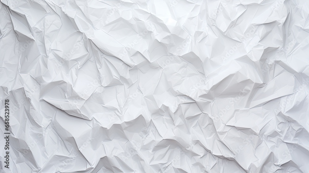 Obraz premium Exploring the Intricate World of White Crumpled Paper Texture