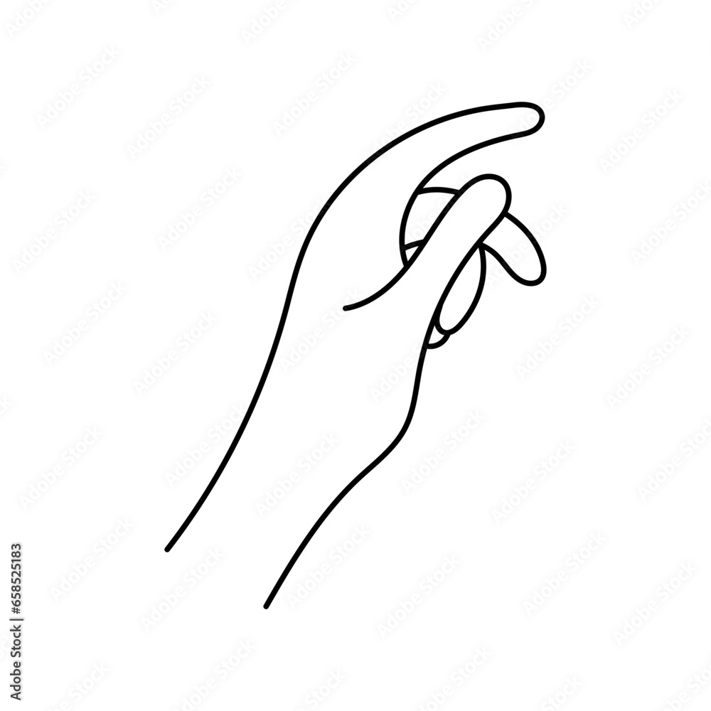 Hand gesture in minimal black line style Hand gesture in minimal black line style