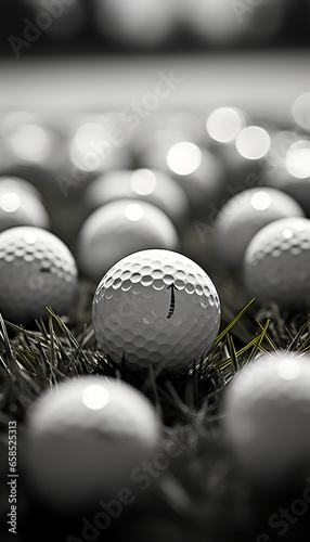 Large batch of range balls - golf - vertical shot 