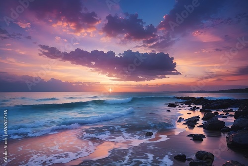 Beautiful twilight sky and seascape. cloud