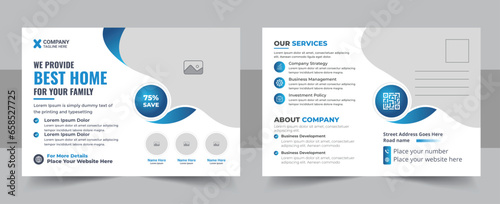 Real estate Postcard or modern eddm postcard design template layout