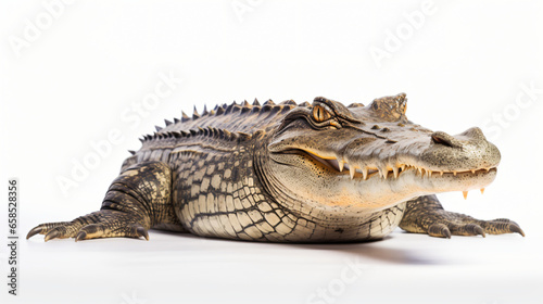 Crocodile isolated on white background © Black