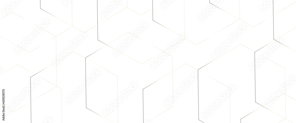 Modern hexagon vector illustration, honeycomb background with glowing hexagon geometric lines.