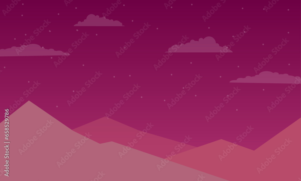 Vector colorful mars background with flat design