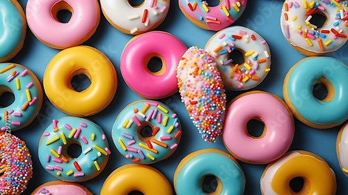 Delicious Background of Colorful Donuts