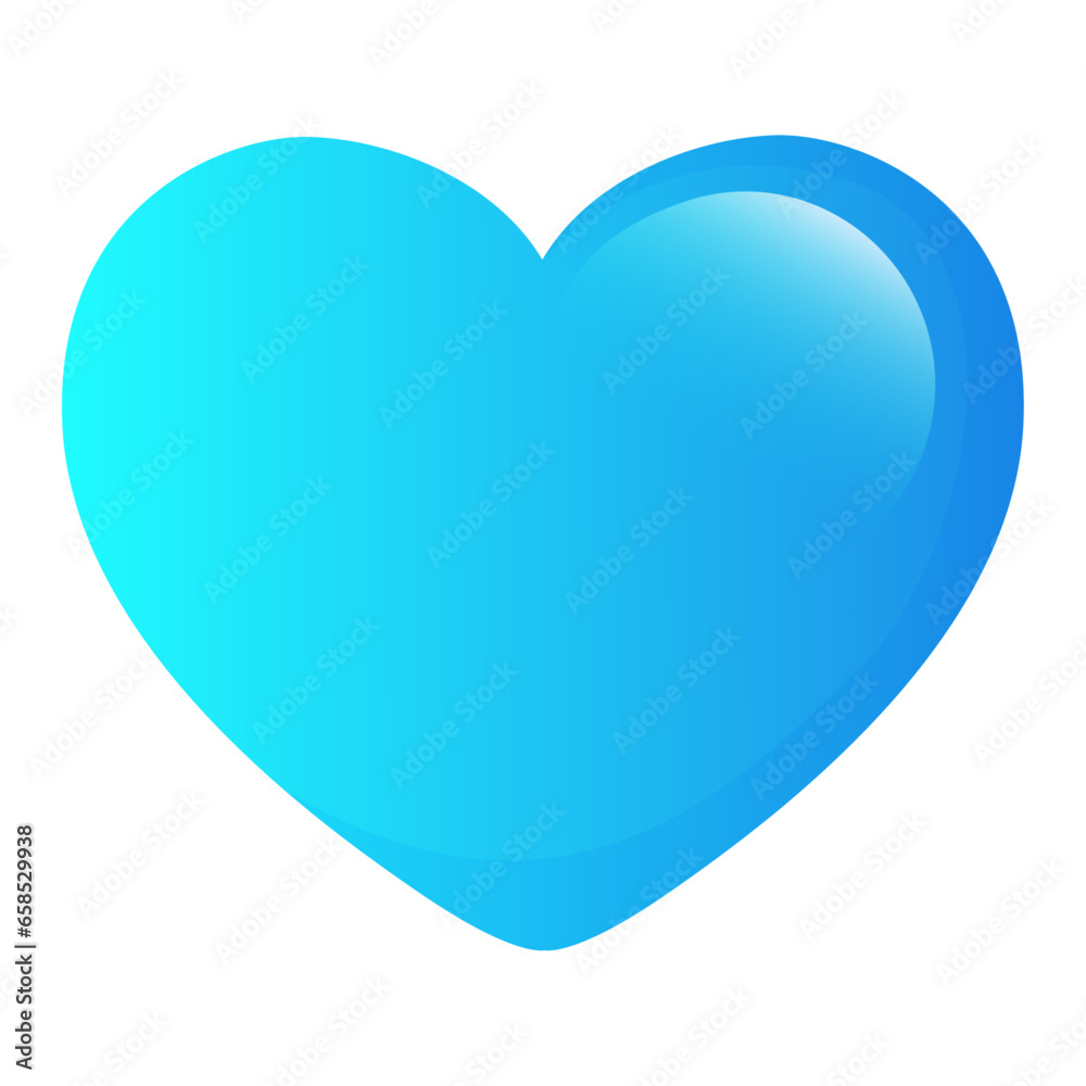 Vector gradient blue heart on white background Vector gradient blue heart on white background