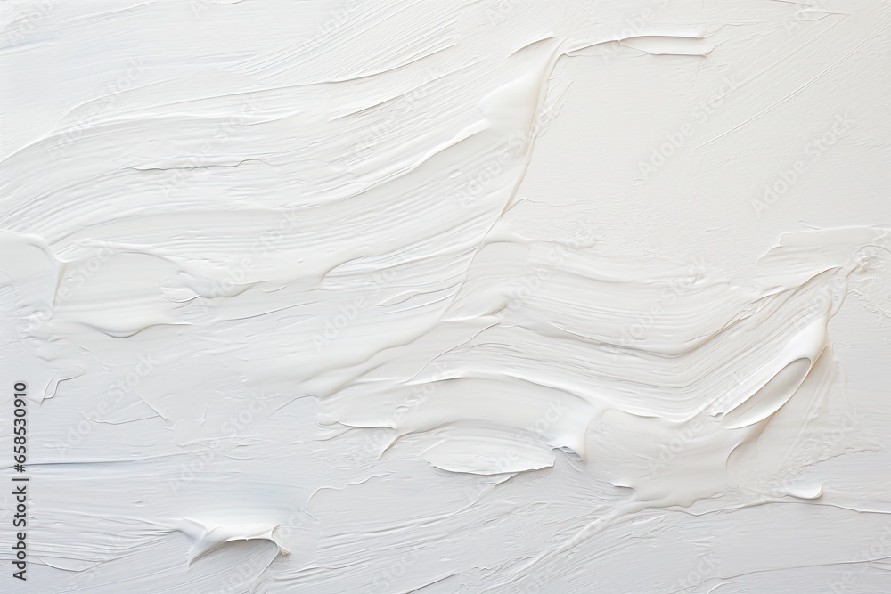 Obraz premium White Brush Stroke on Canvas. Abstract Art with Oily Texture and Acrylic Background