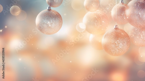  a group of christmas ornaments hanging from strings on a string.  generative ai