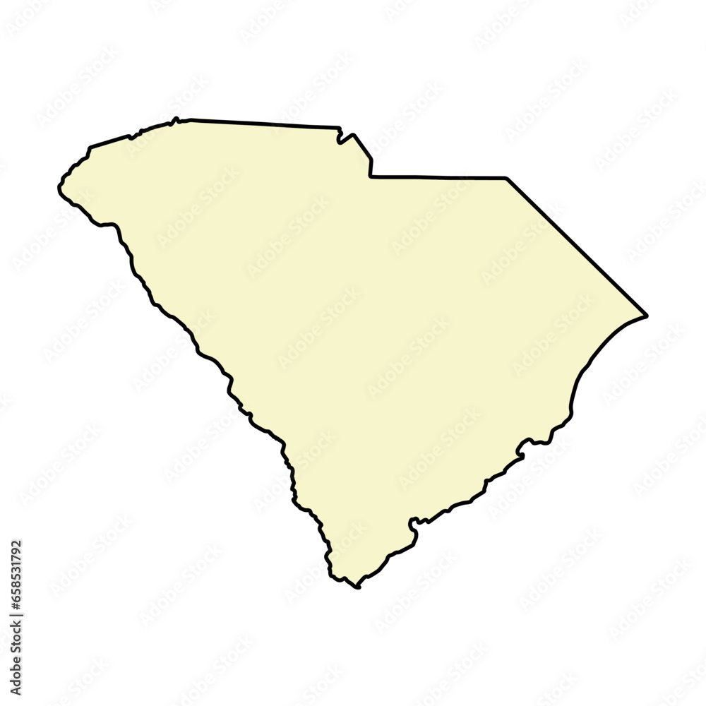 Obraz premium South carolina map shape, united states of america. Flat concept icon symbol vector illustration