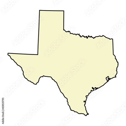 Texas map shape, united states of america. Flat concept icon symbol vector illustration