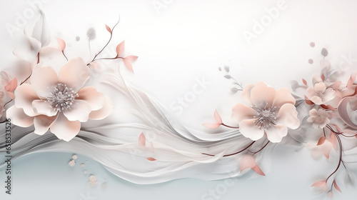 Elegant and minimalist wallpaper with soft pastel gradients and delicate floral accents.