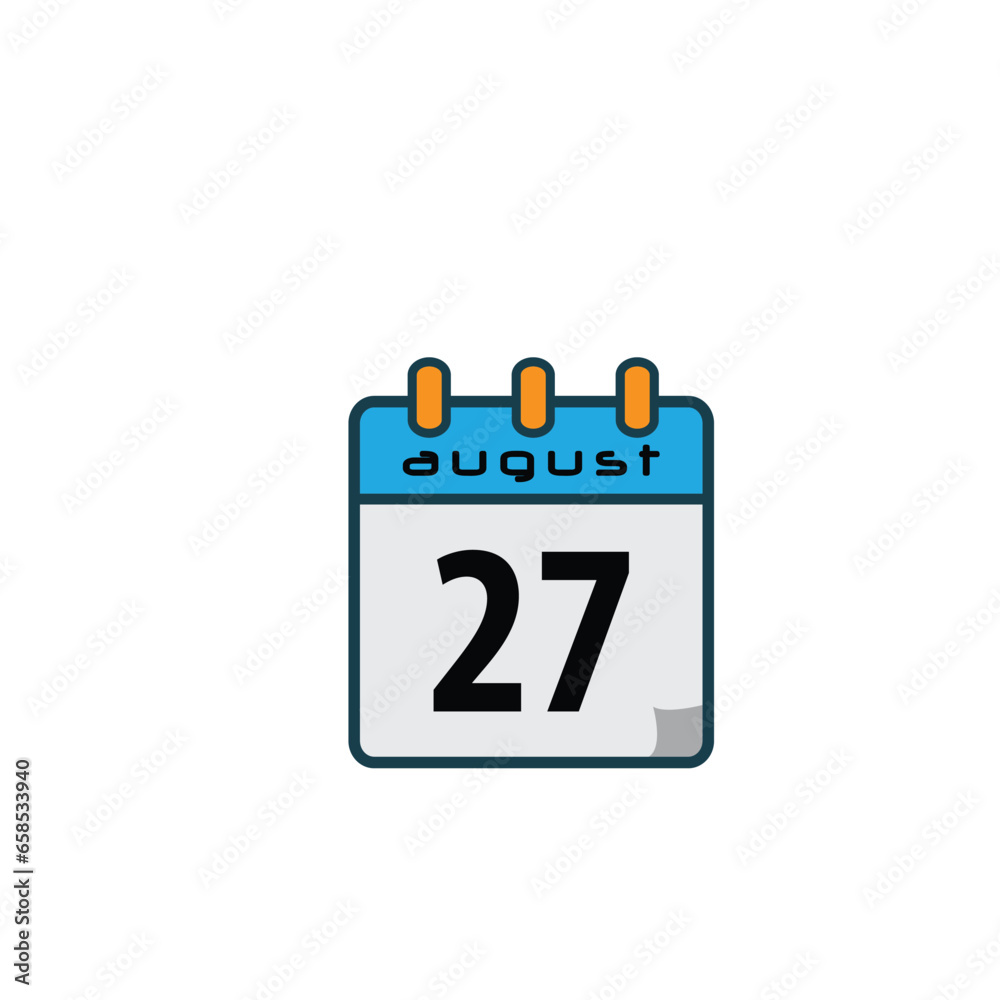 August date icon vector logo design template August date icon vector logo design template