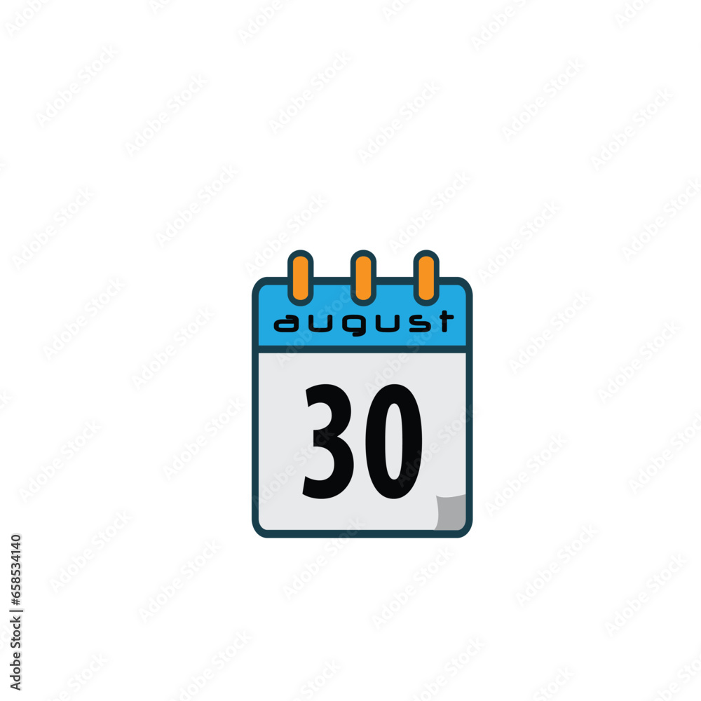 August date icon vector logo design template