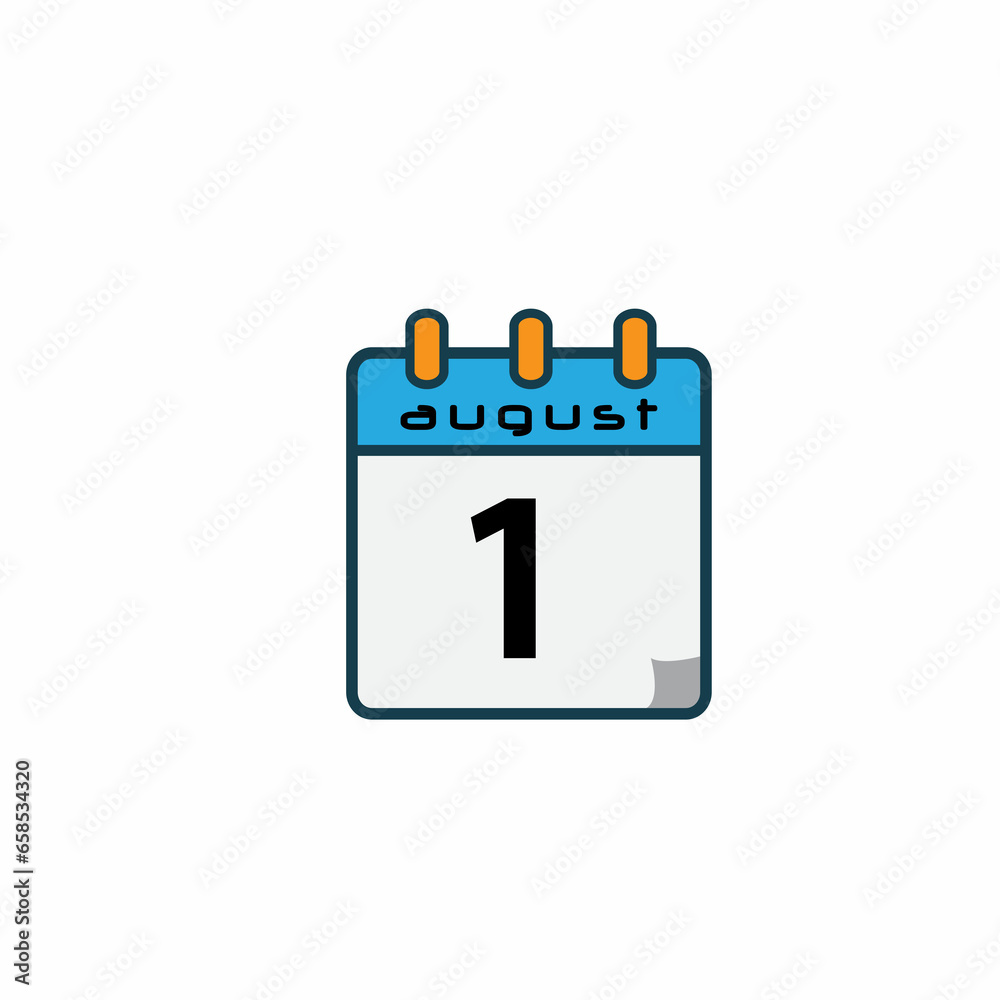August date icon vector logo design template August date icon vector logo design template
