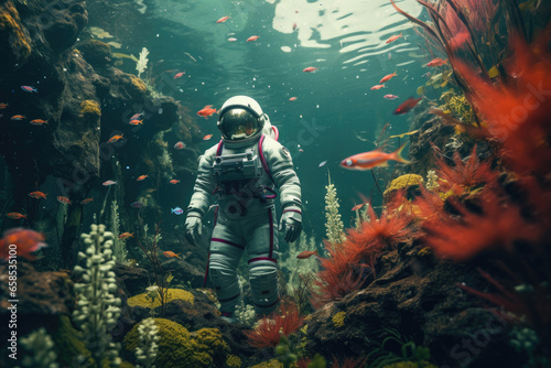 Astronaut unter Wasser