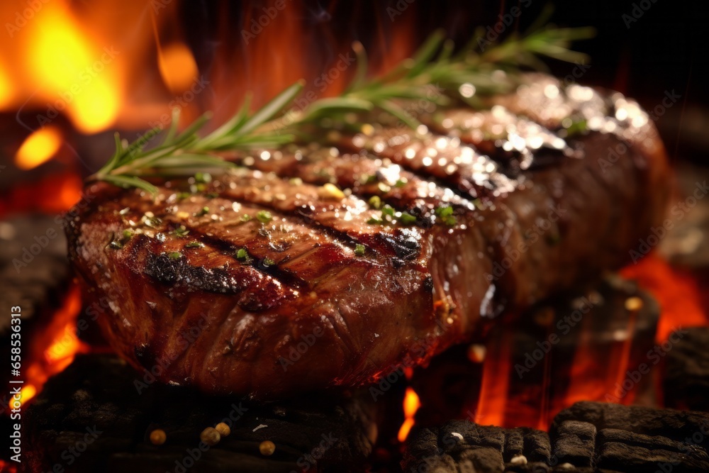 Grilled steak on the grill. Grilled steak on the grill.