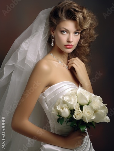 Portrait of a beautiful bride. Female beauty  relationships  wedding ceremony.