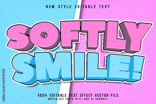 softly smile editable text effect emboss comic style