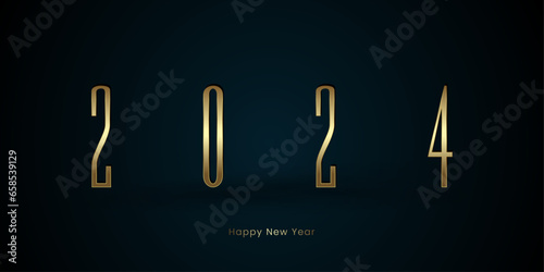 Luxury and elegrant 2024 Happy New Year banner concept, Premium 2024 New Year celebrating banner templates