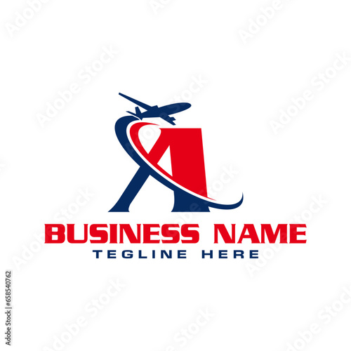 A Letter Aircraft Logo | A Travel Logo | A Airplane Logo | A Aviation logo