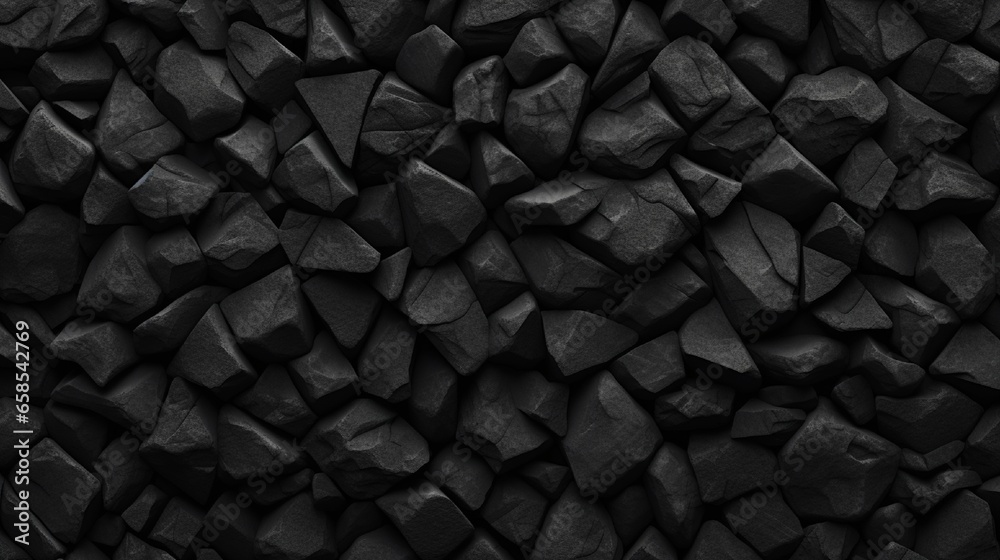 Background with rough grainy stone texture in black or dark gray - obrazy, fototapety, plakaty 