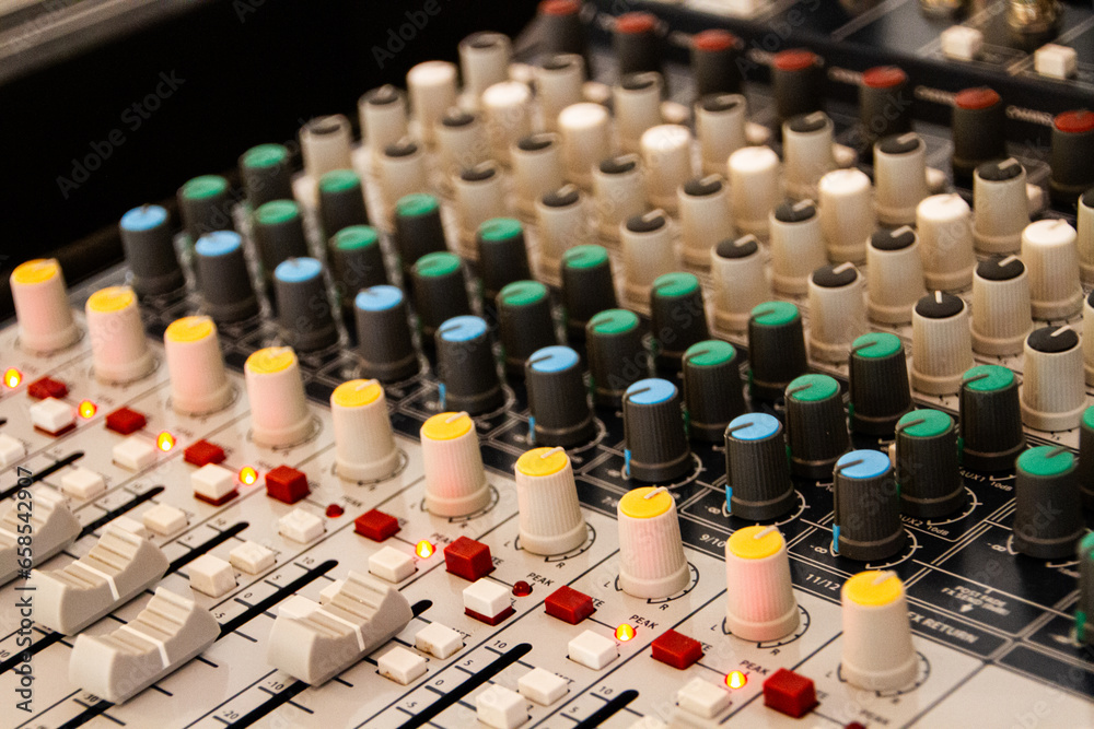 Fototapeta premium detail plan of sound console
