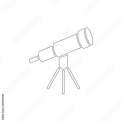 telescope on white background