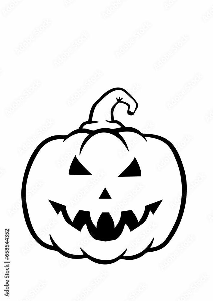 Black and White Spooky Halloween Pumpkin Designing Black and White Spooky Halloween Pumpkin Designing