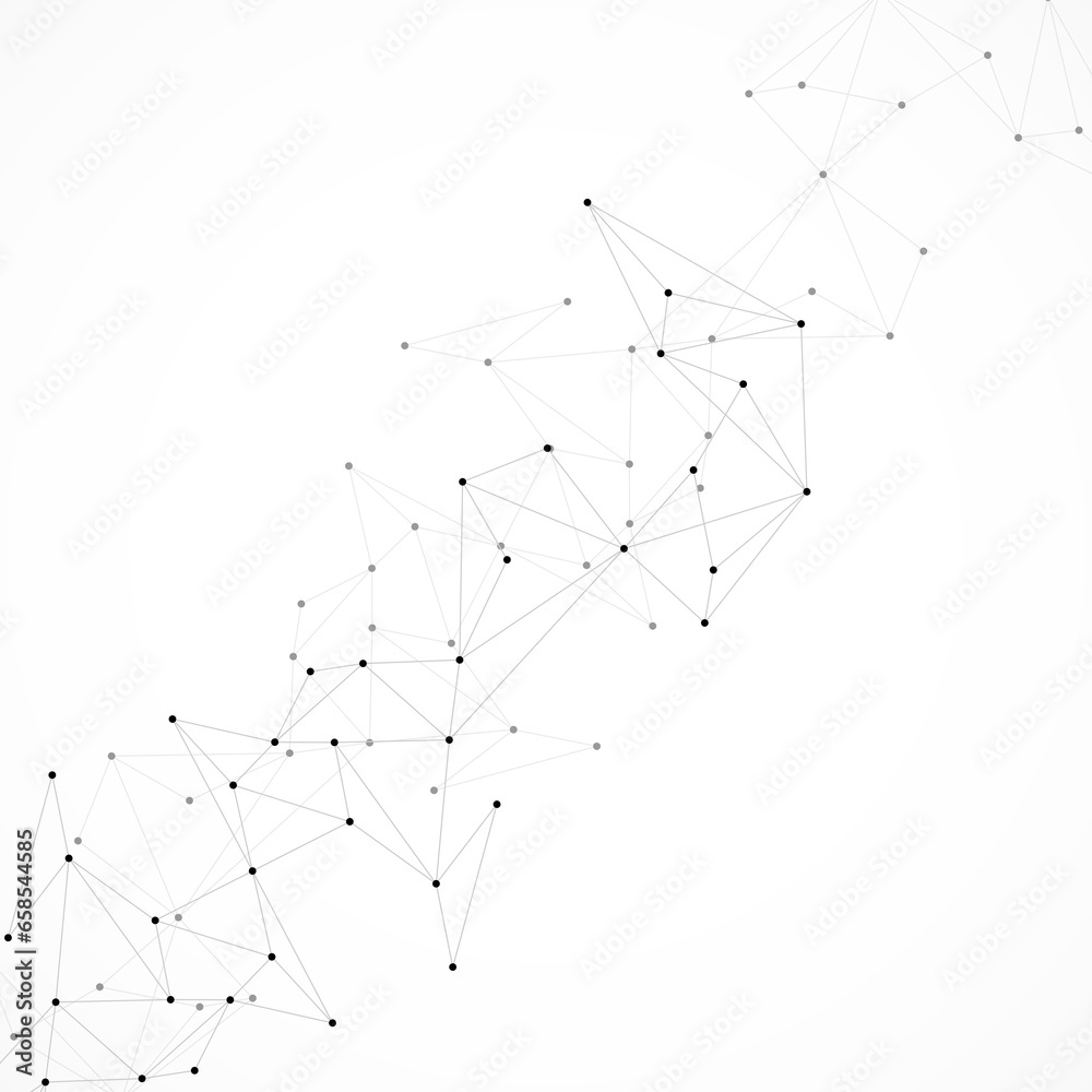 Minimalistic design with connecting the dots and lines. Abstract geometric background of science and technology concept Minimalistic design with connecting the dots and lines. Abstract geometric background of science and technology concept