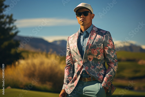 Portraits of golfers in stylish attire, exuding confidence and elegance both on and off the golf course