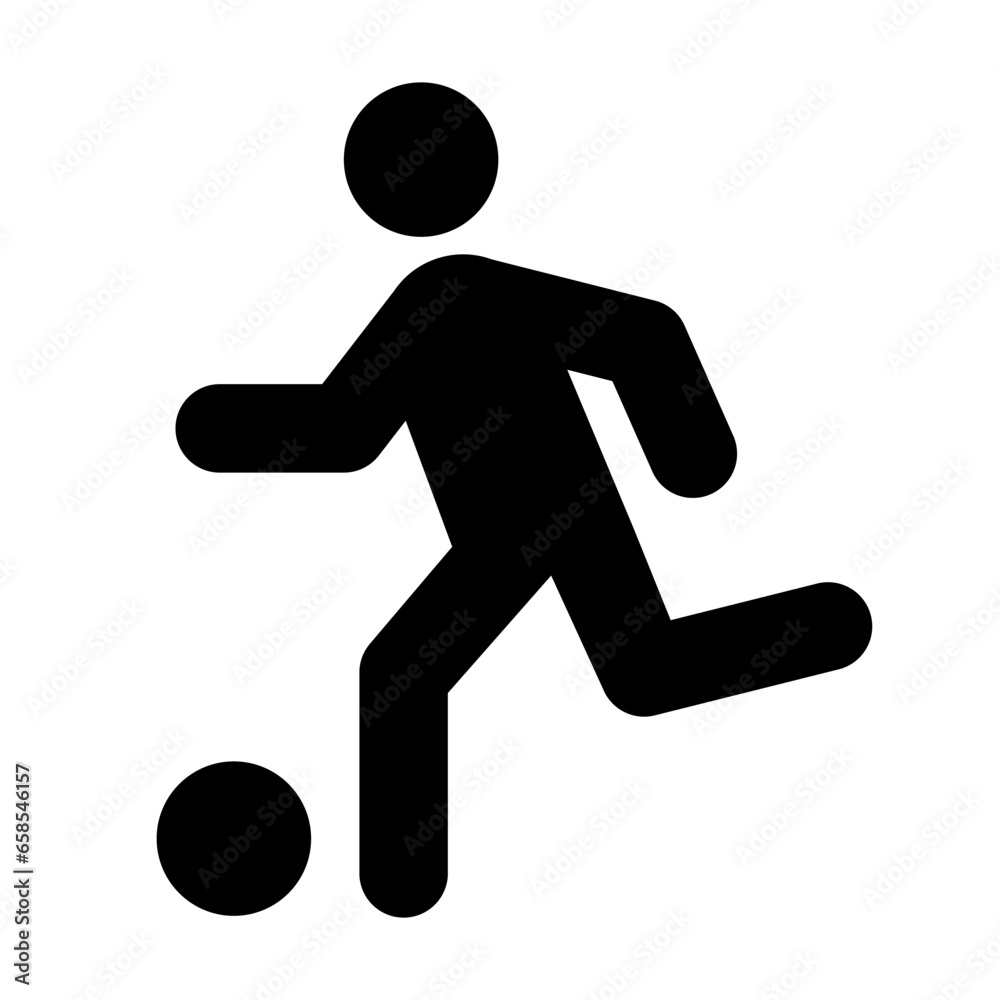 Vector high quality illustration of a soccer player black symbol isolated on white background - Football graphic representation Vector high quality illustration of a soccer player black symbol isolated on white background - Football graphic representation
