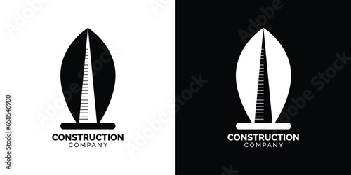 Construction Company Logo Design Template with Building Logo Mark photo