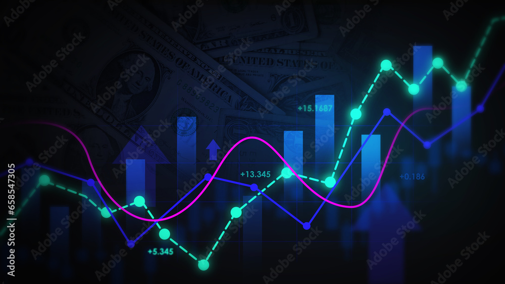 investor finance line chart stock market - obrazy, fototapety, plakaty 