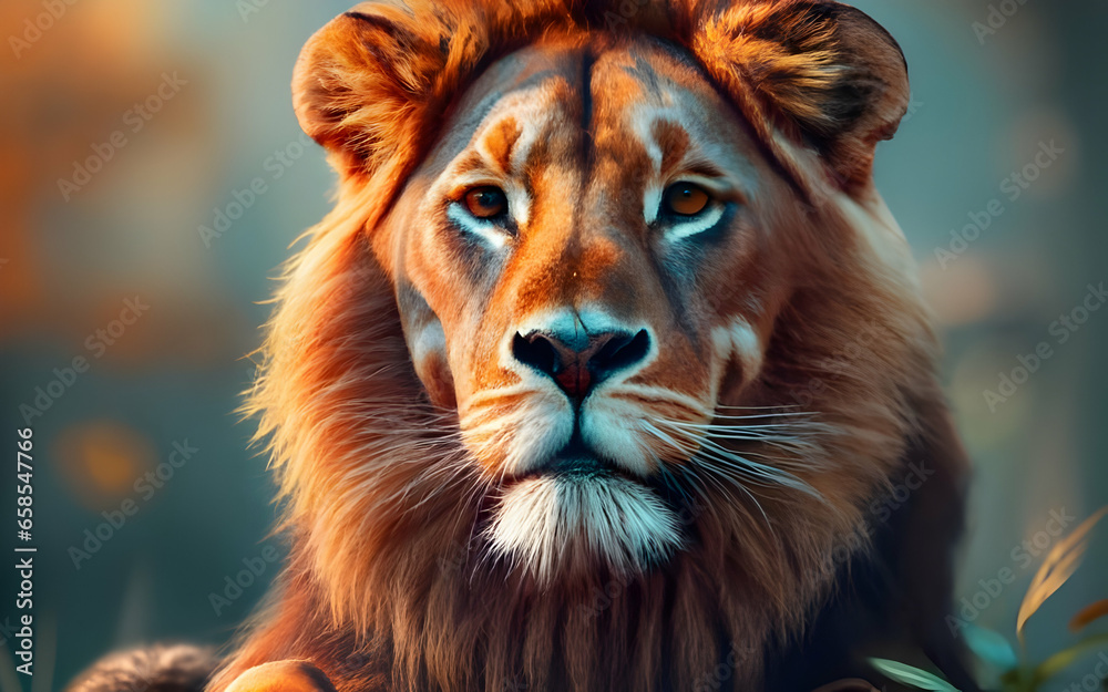 Naklejka premium 3D render nature animal realistic poster bright colors ai generative 