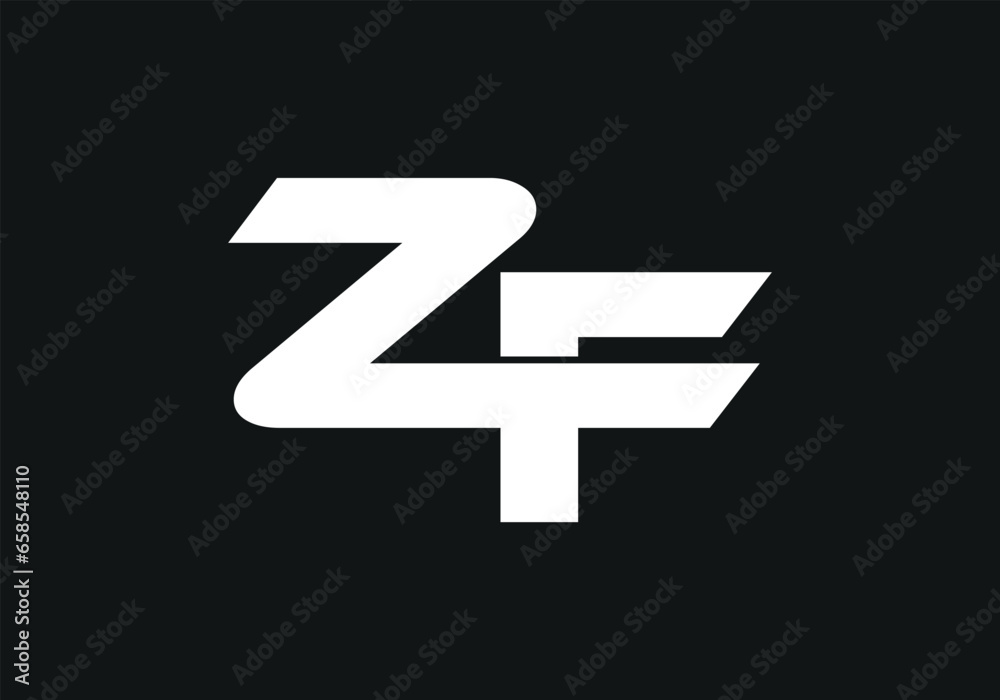Initial ZF for Fire Logo Design Vector