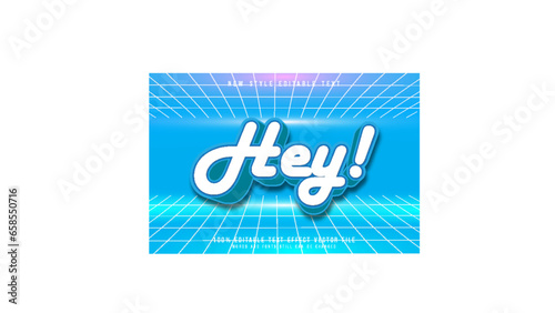 hey editable text effect emboss 80s style