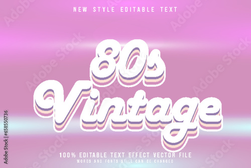 vintage 80s editable text effect emboss 80s style