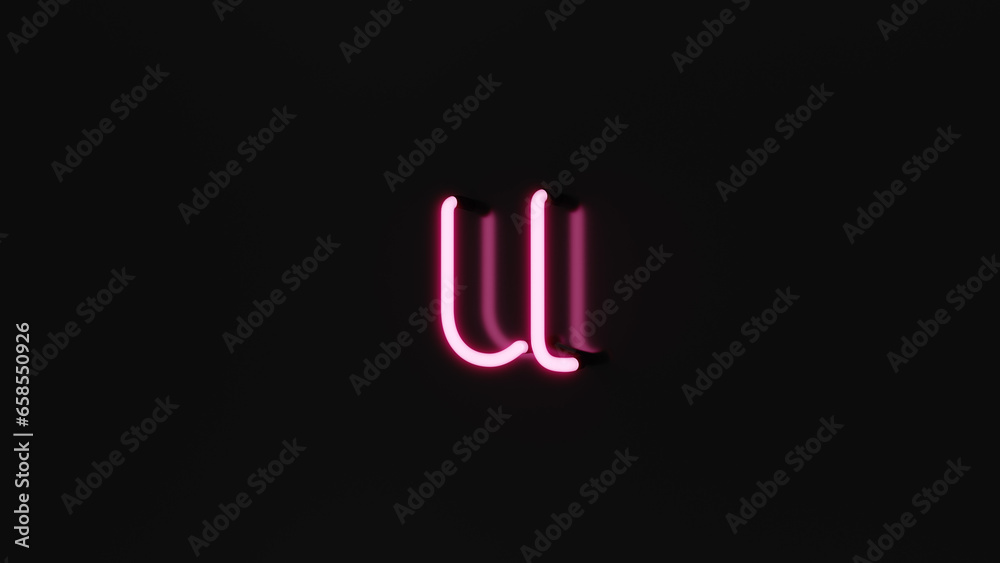 Obraz premium Neon Light letter, u