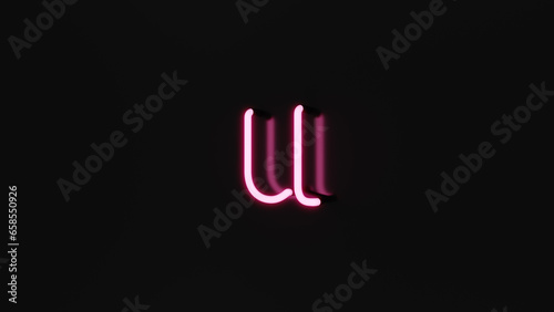 Neon Light letter, u