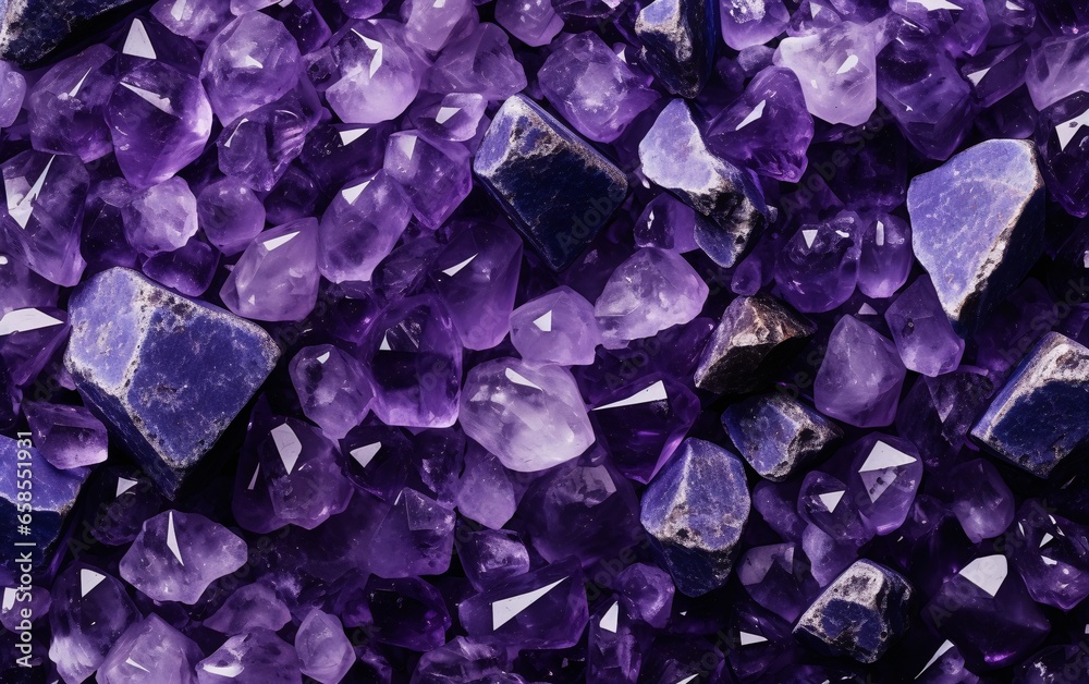 amethyst crystals pile background
