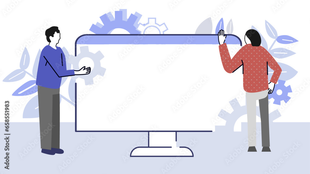 flat design vector illustration ,person with blank board flat design vector illustration ,person with blank board
