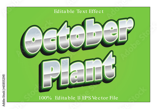 October Plant Editable Text Effect