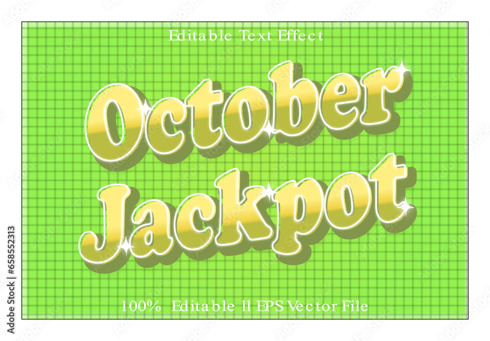 Naklejka premium October Jackpot Editable Text Effect